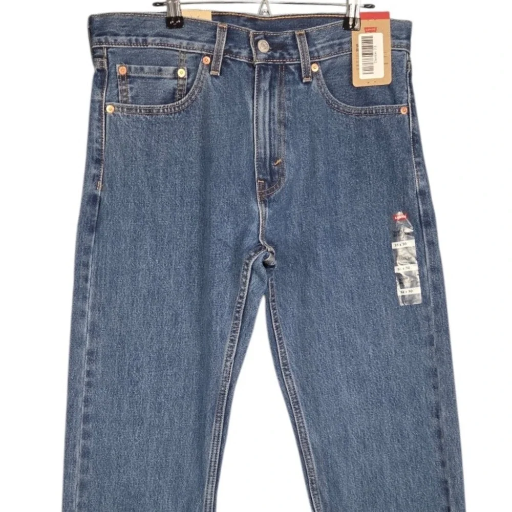 Levis 505 Regular Fit Jeans Mens 33x30 Blue Straight Leg Medium Wash Denim NEW
